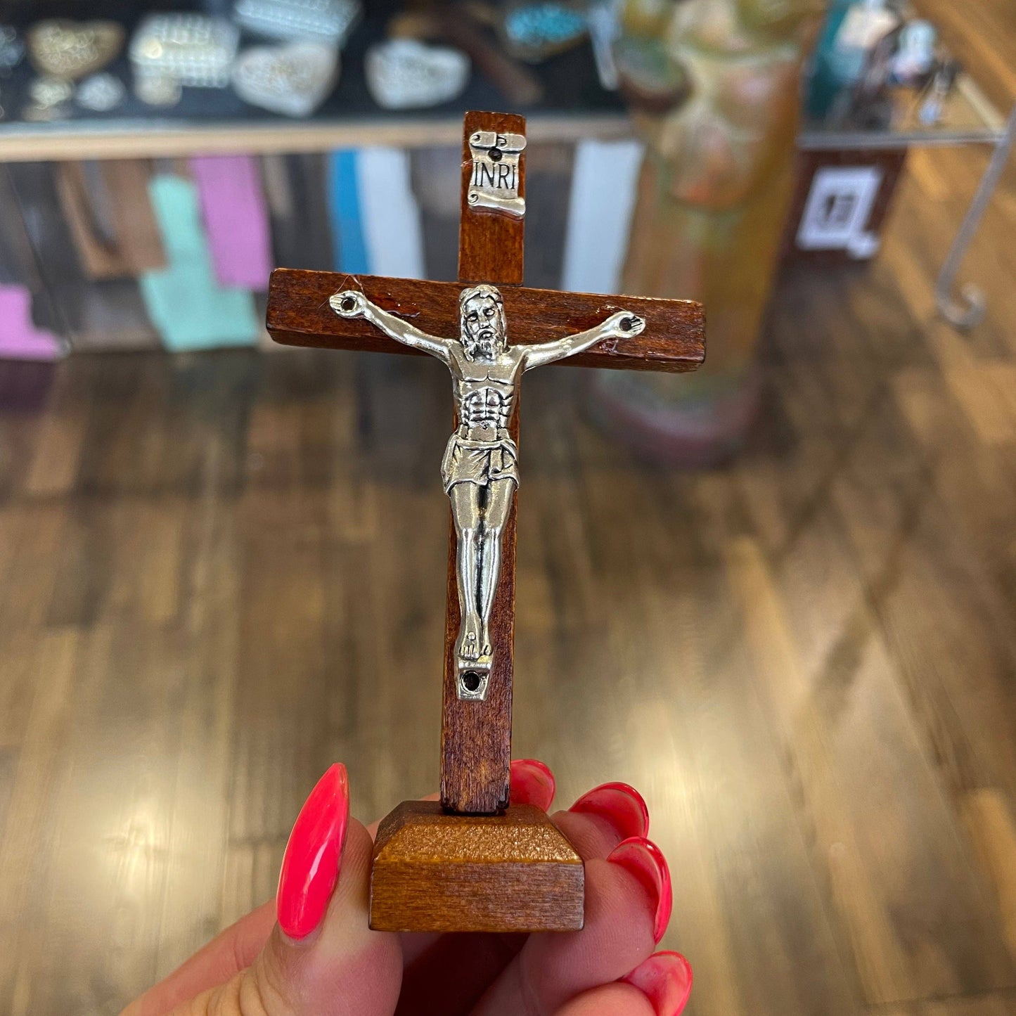 4" Wood Cross: Standing