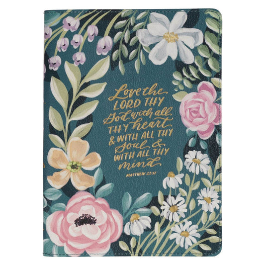 Journal Zip Teal Love the Lord Matt. 22:37