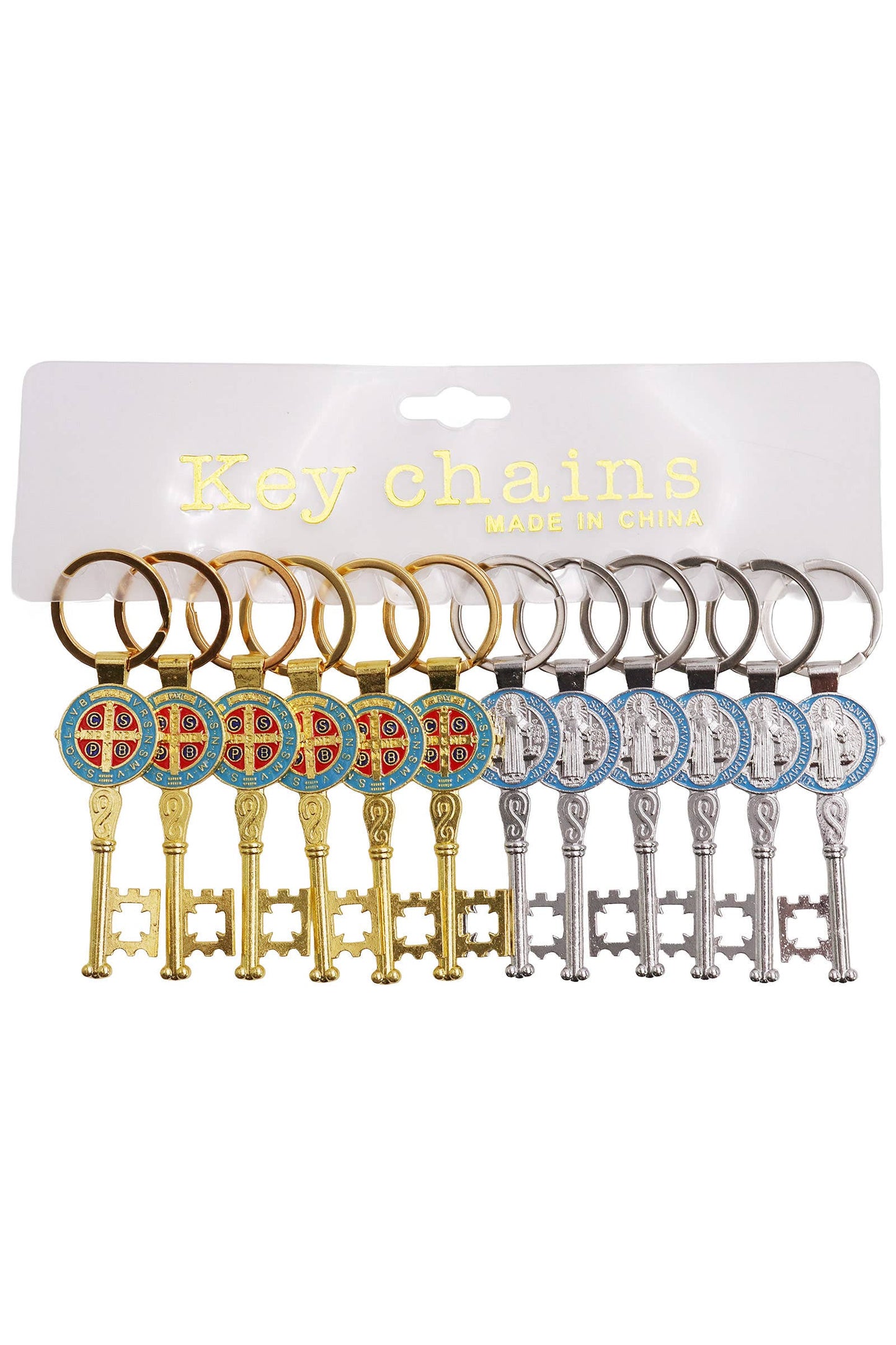 Key Chain- Enamel Saint Benedict Double Sided Key Chain