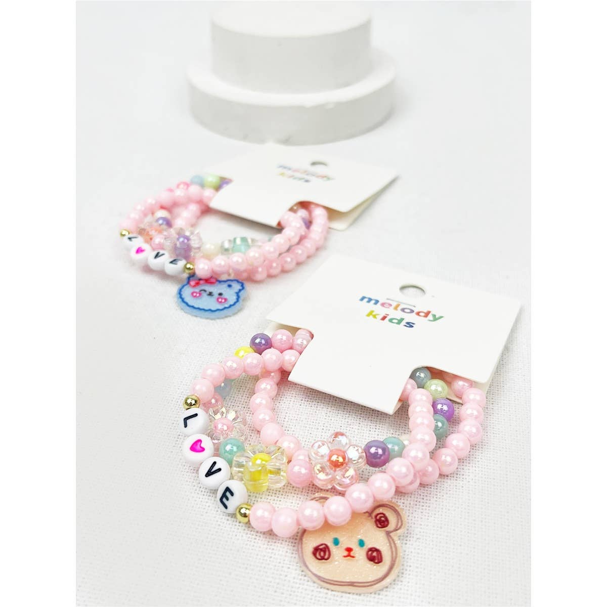 Love and Bear Theme Kids Layering Bracelet Set: Mixed Color