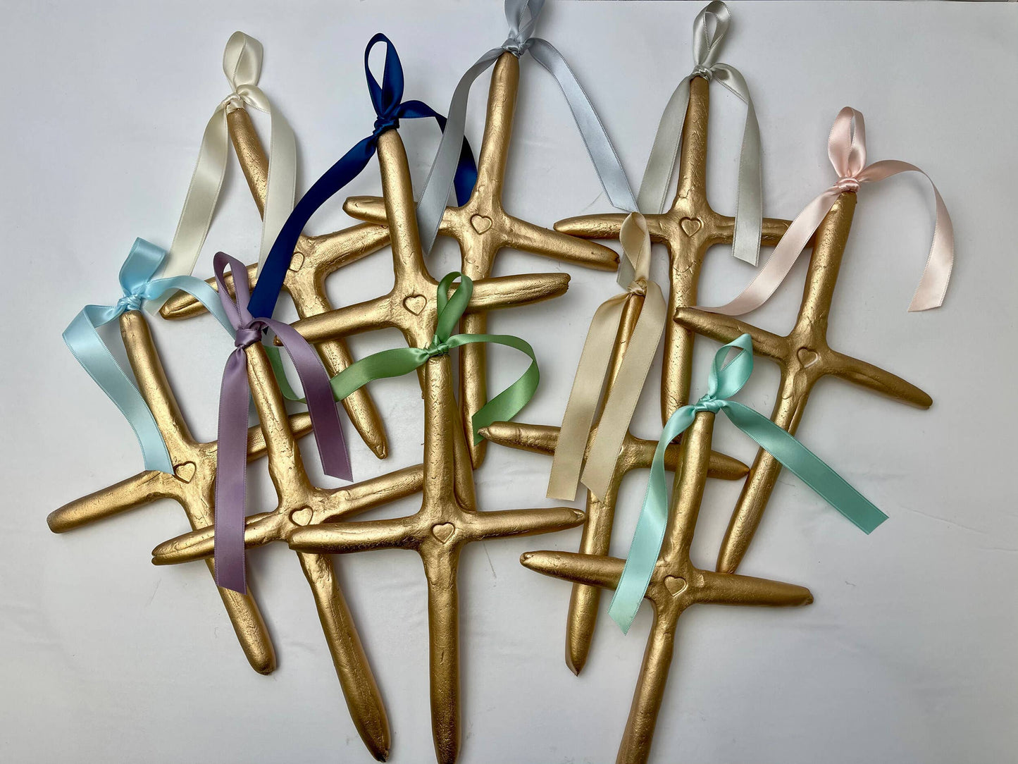 Large Cross heart Ornament: Sage