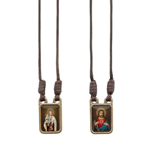Scapular Sacred Heart of Jesus Bronze Resin