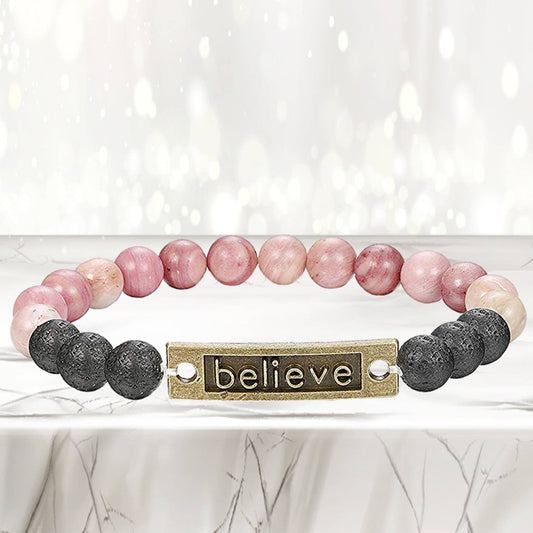 Believe -Mixed Lava Stone Chakra Diffuser Bracelet