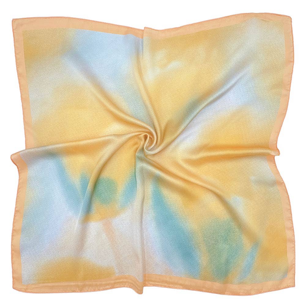 Yellow Aurora Scarf Silky Satin: