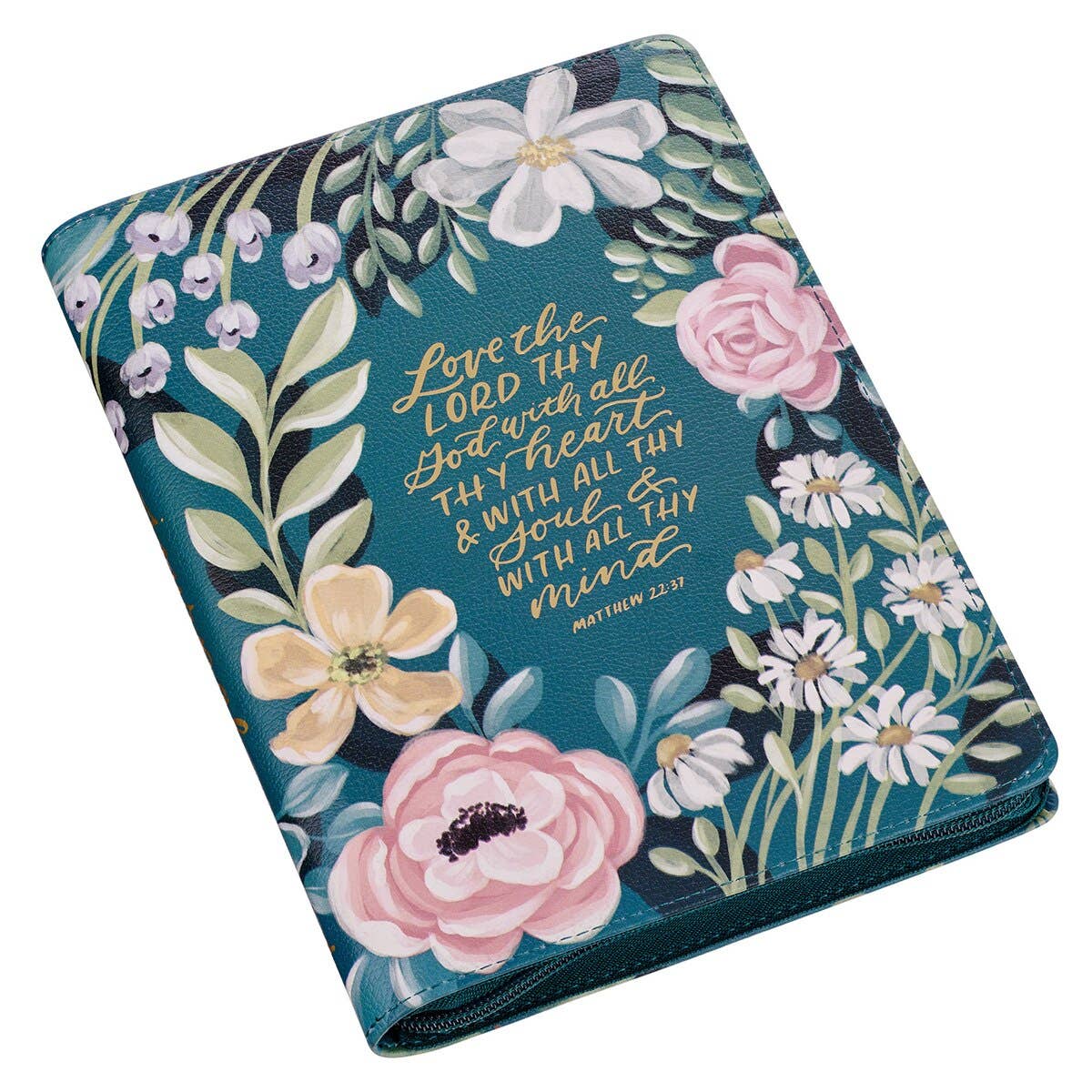 Journal Zip Teal Love the Lord Matt. 22:37