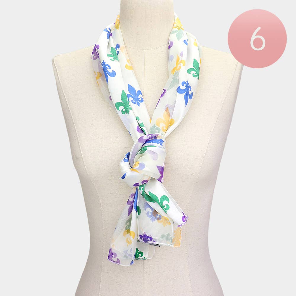 Mardi Gras scarf FleurDeLis
