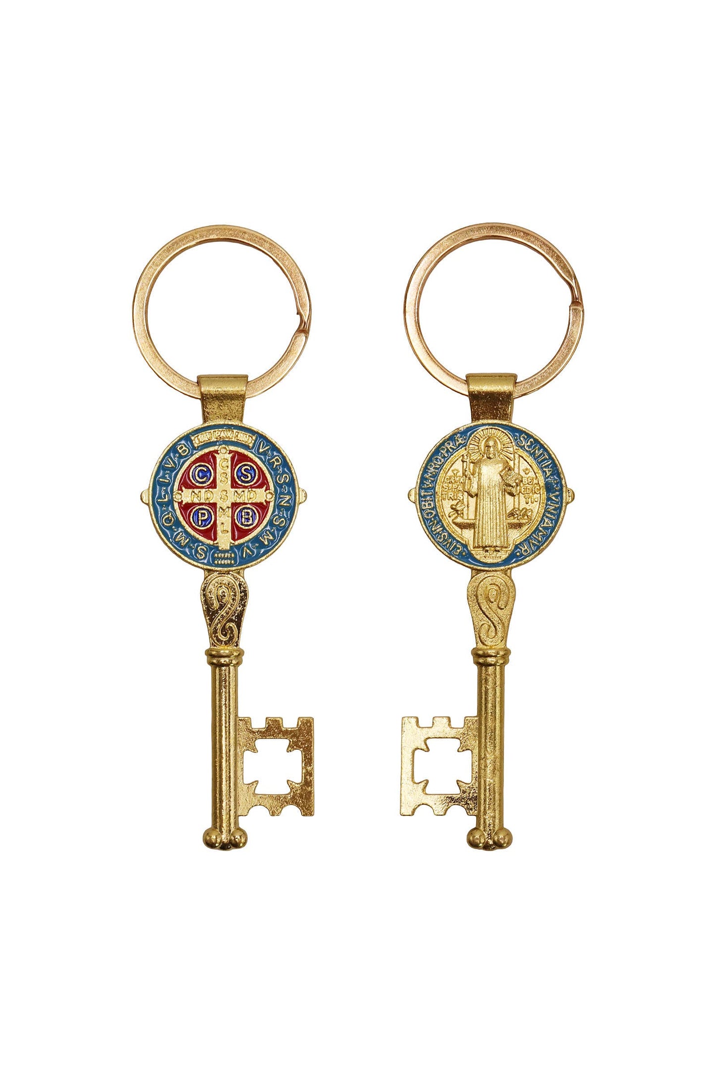 Key Chain- Enamel Saint Benedict Double Sided Key Chain