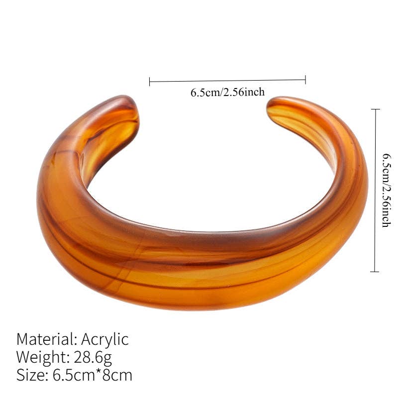 Amber Vintage Marbled Acrylic Bangle