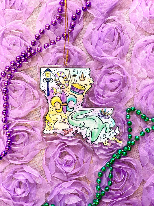 Louisiana Mardi Gras Ornament
