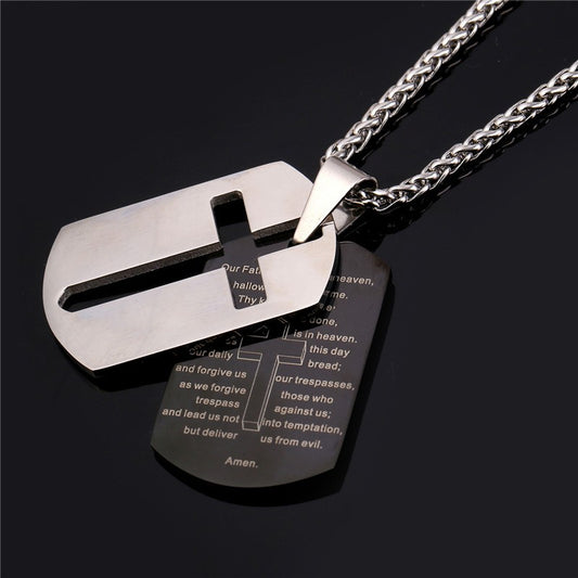 Lord's Prayer Dog Tag Necklace