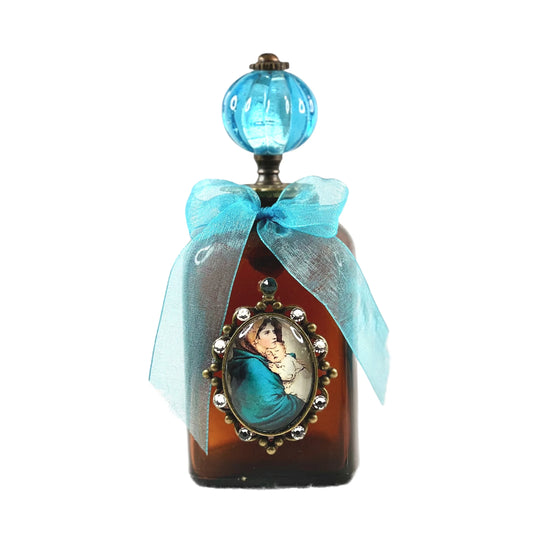 Madonna Bronze Holy Water Bottle