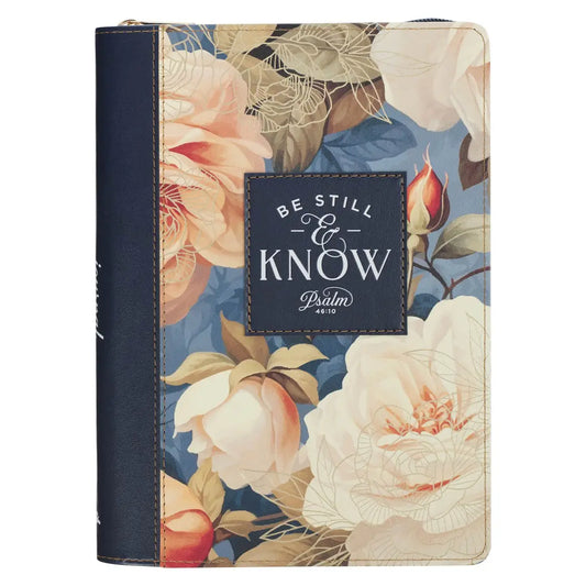 Journal zip Blue Be Still Ps 46:10