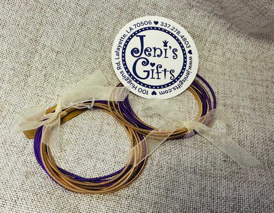 Purple & Gold Guitar String Bracelets