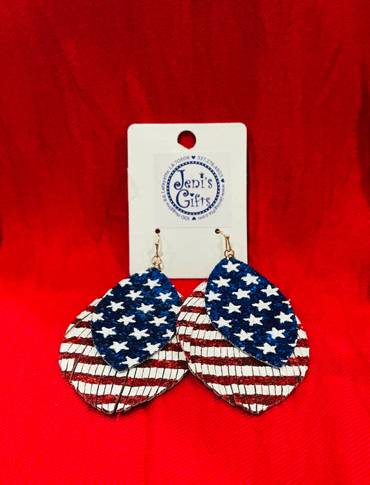 Flag Feather Dangle Earrings