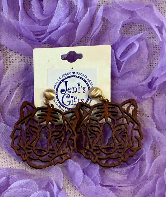 Brown Tiger Earrings