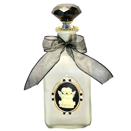 HWB Cherubs Holy Water Bottle, Black & Gold, Large