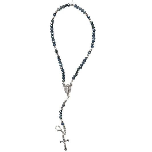 Miraculous Medal Rosary Bracelet, Silver & Blue