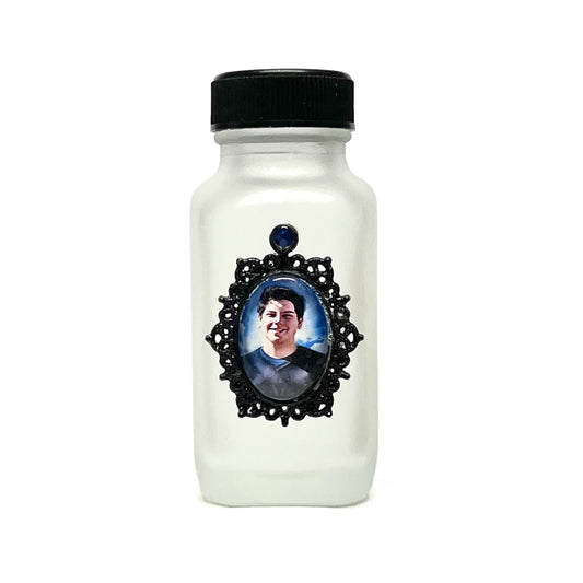 Saint Carlo Acutis Holy Water Bottle, Frost and Black