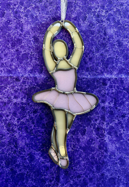 Ballerina stained glass hanging
