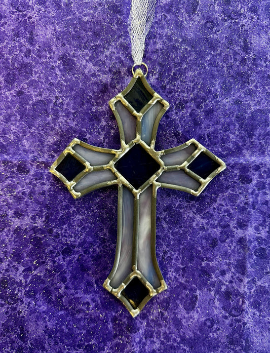 Cross stained glass hanging