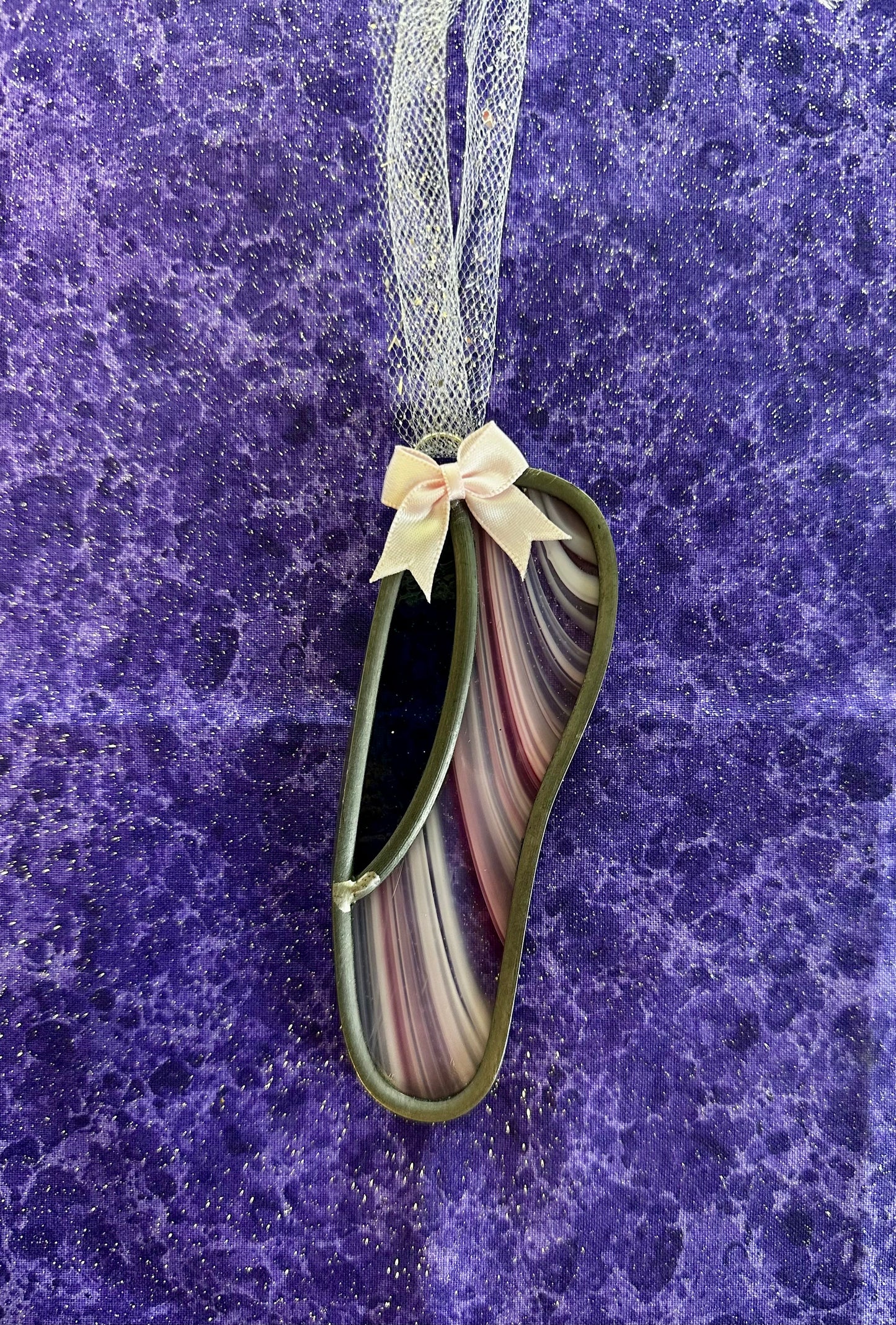 Ballerina slipper stained glass hanging