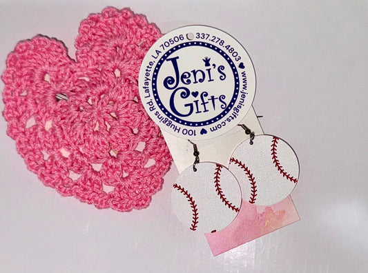 Baseball Dangle Earrings