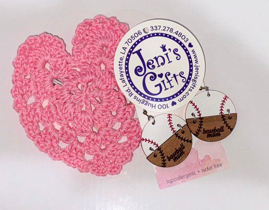 Baseball Mom Circle Duo Dangles