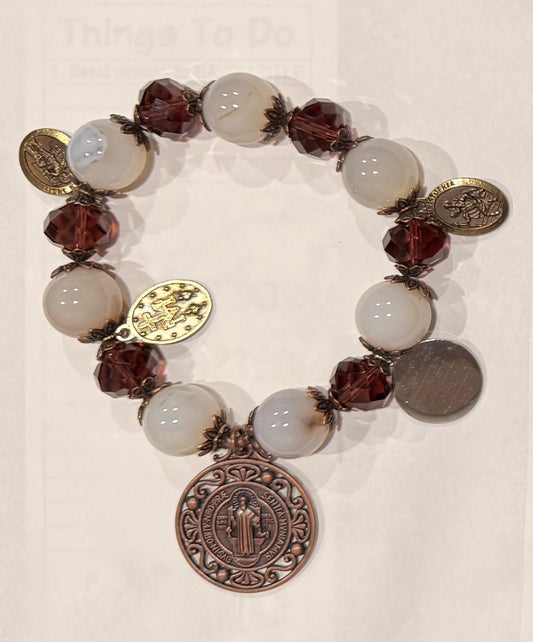 St. Benedict Door Blessing, Copper/White