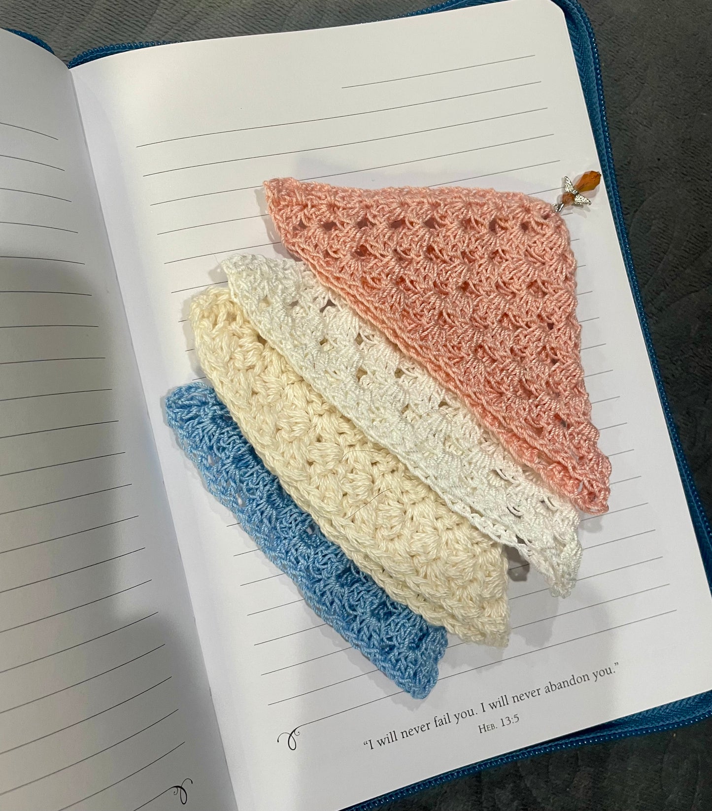 Corner Crochet Bookmark with Charm
