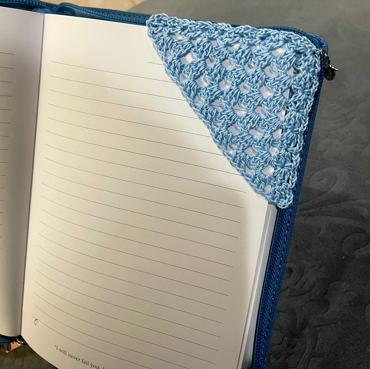 Corner Crochet Bookmark with Charm