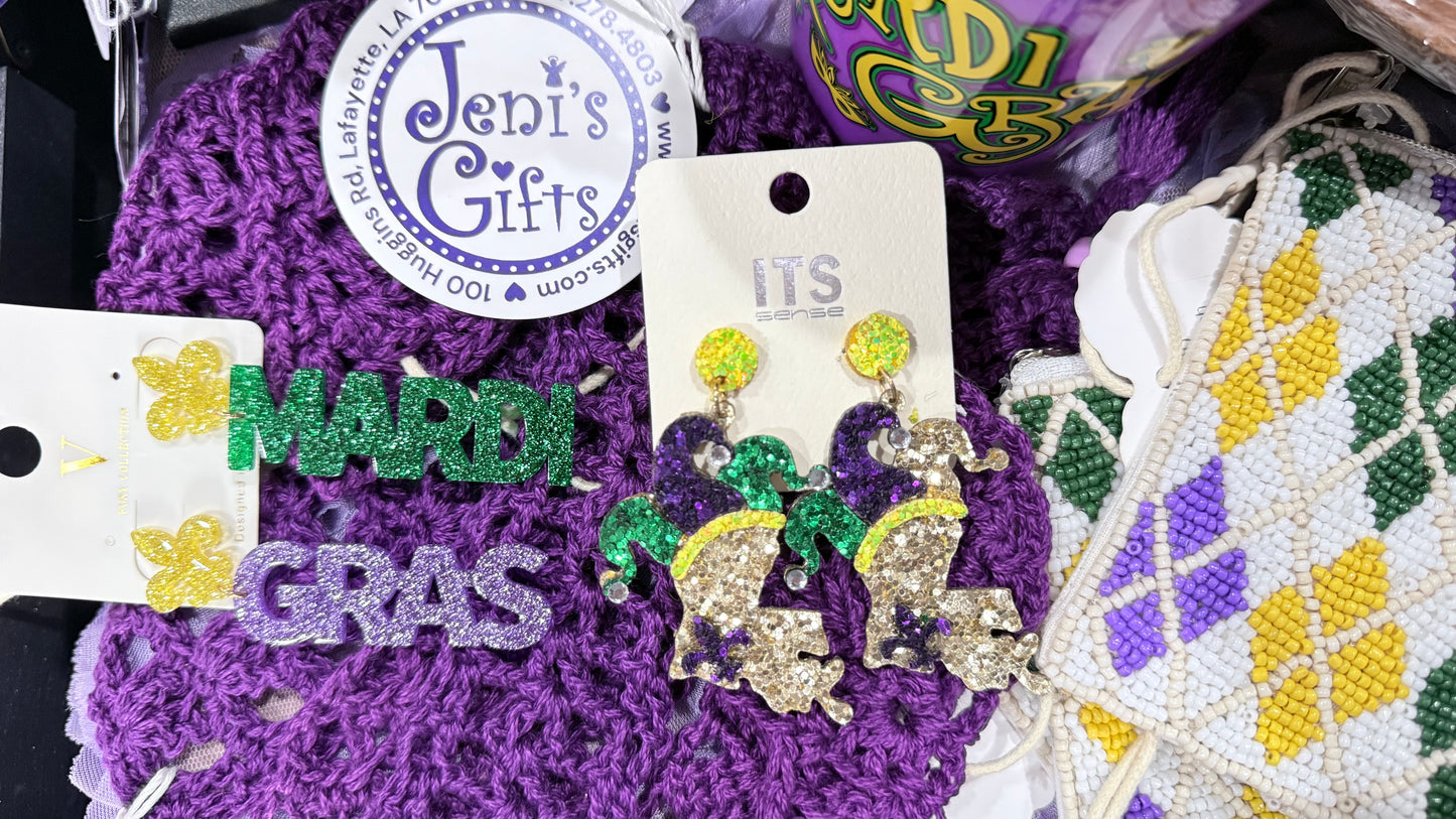 Mardi Gras earrings