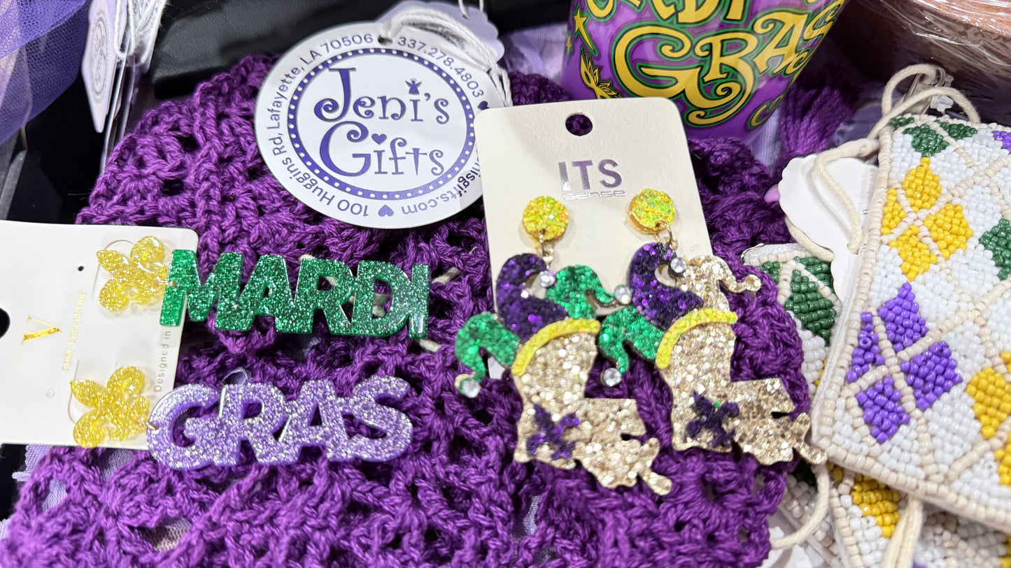 Mardi Gras earrings