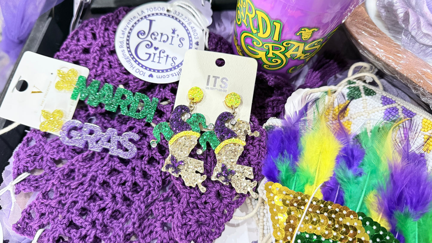 Mardi Gras earrings