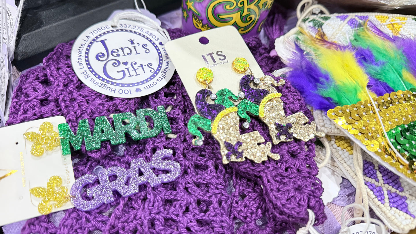 Mardi Gras earrings