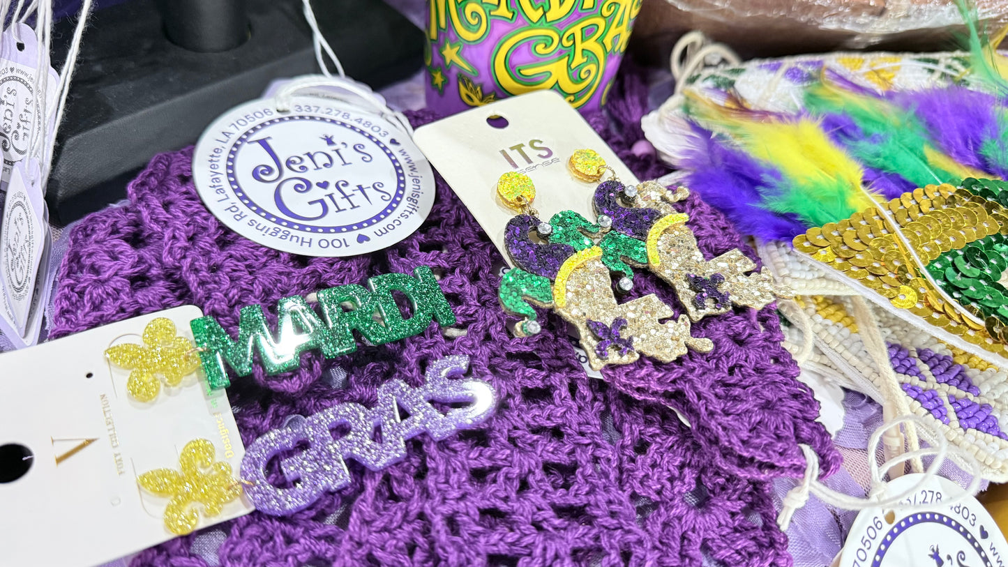Mardi Gras earrings
