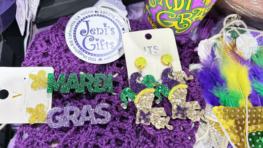 Mardi Gras earrings