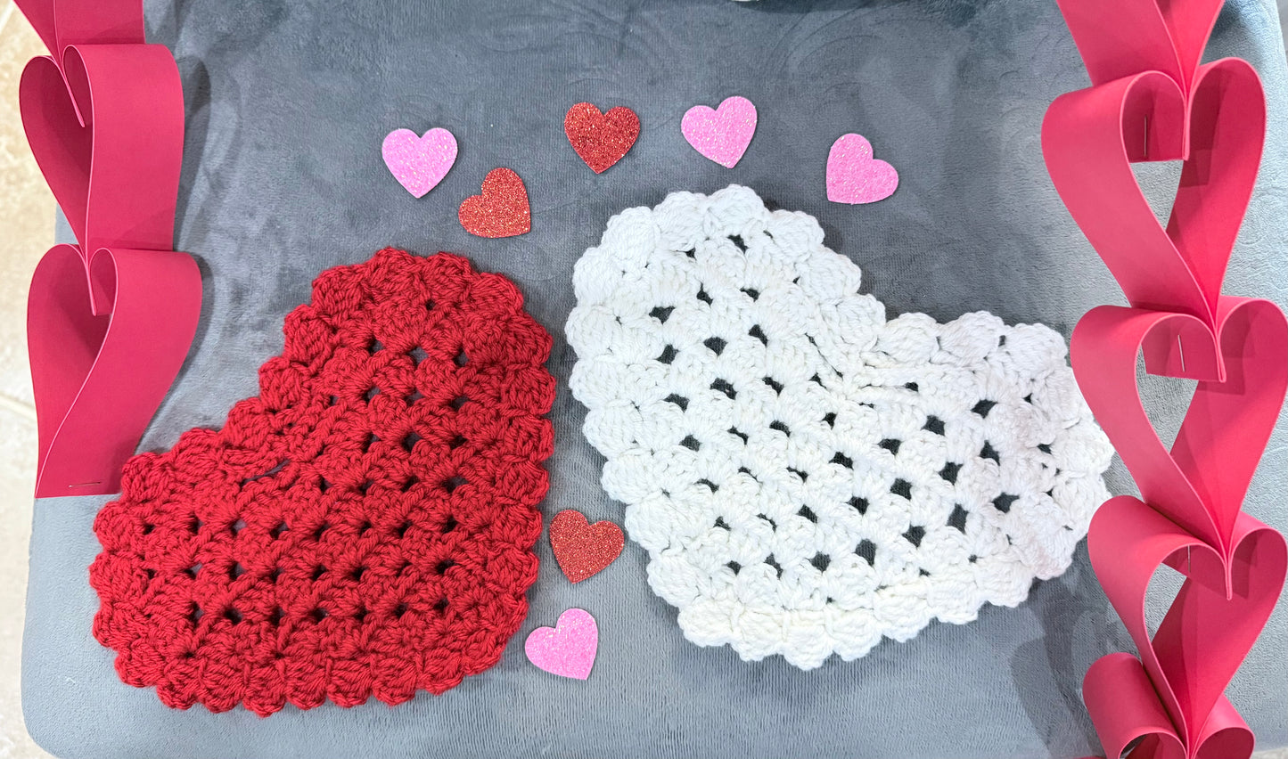 Large Heart Crochet Doily