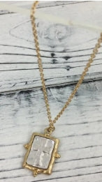 Two Tone Cross Necklace