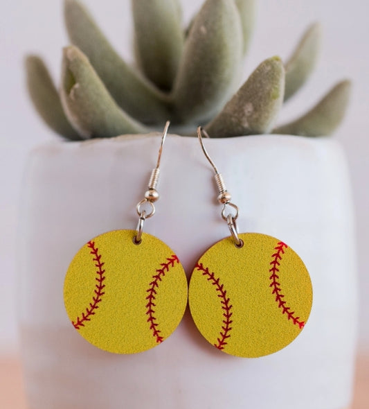 Yellow & Red Softball Dangles