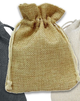 Classic Tan Burlap Rosary Pouch