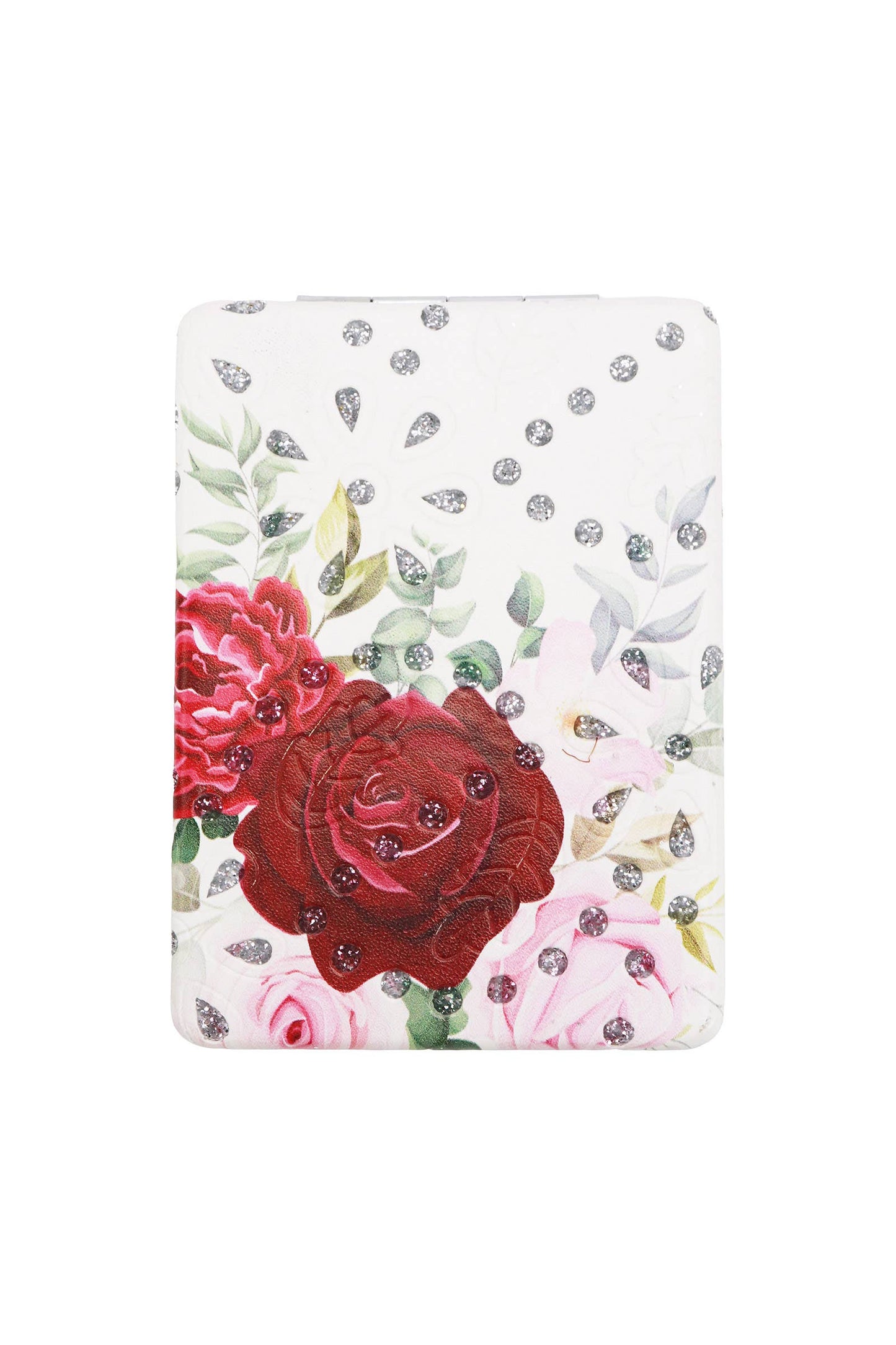 Cosmetic Mirror - Glittery Flower Garden