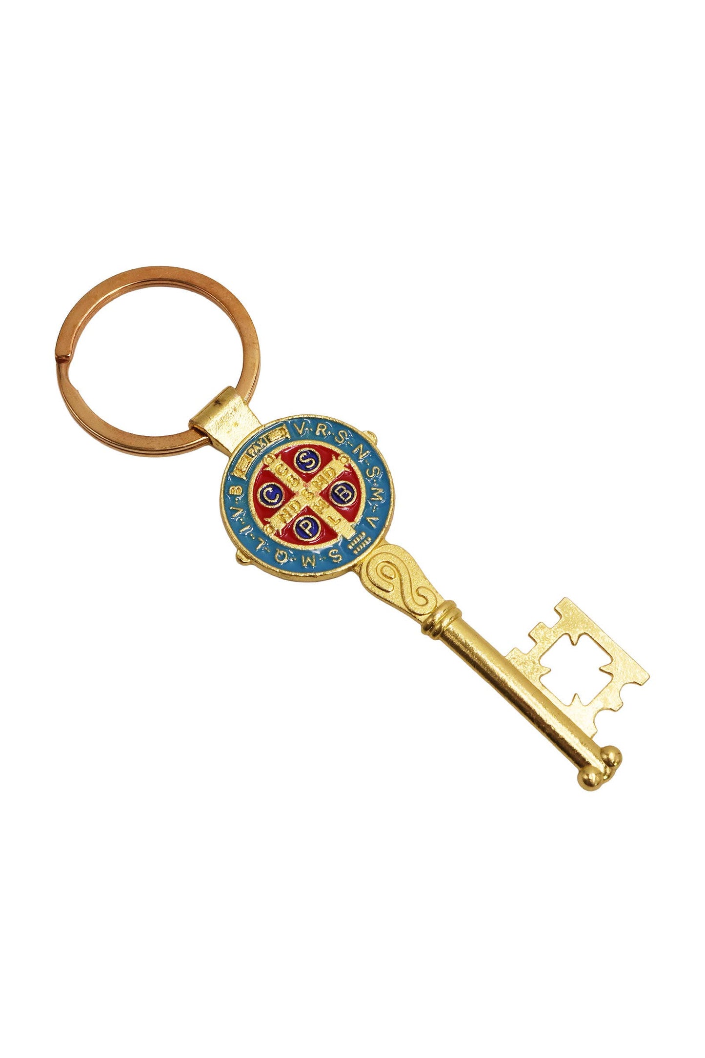Key Chain- Enamel Saint Benedict Double Sided Key Chain