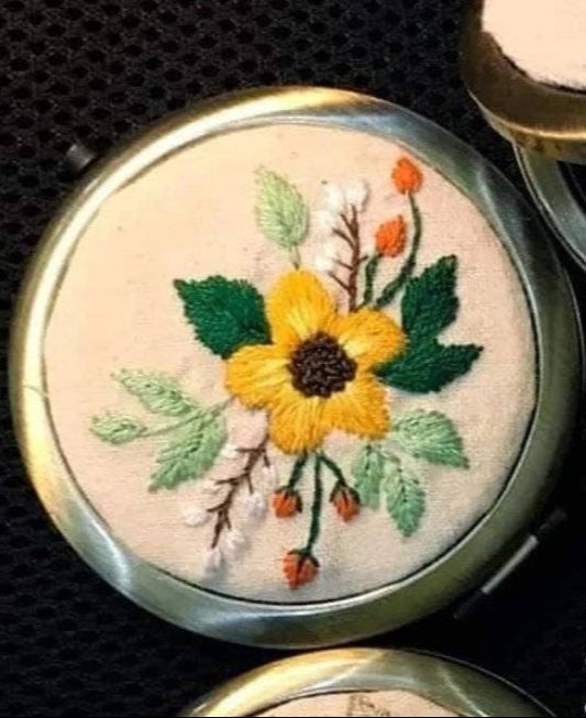 Yellow Flower Compact Mirror