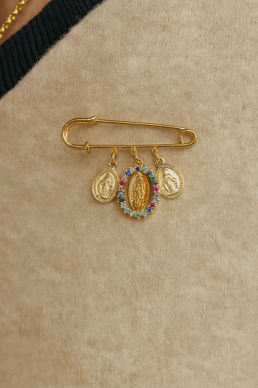 Guadalupe Multicolored Safety Pin – Protection and Light