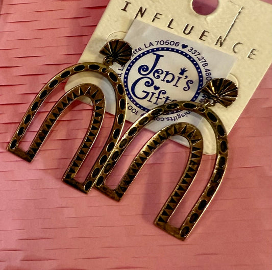 Brass Arch Shaped Drop Post Earring