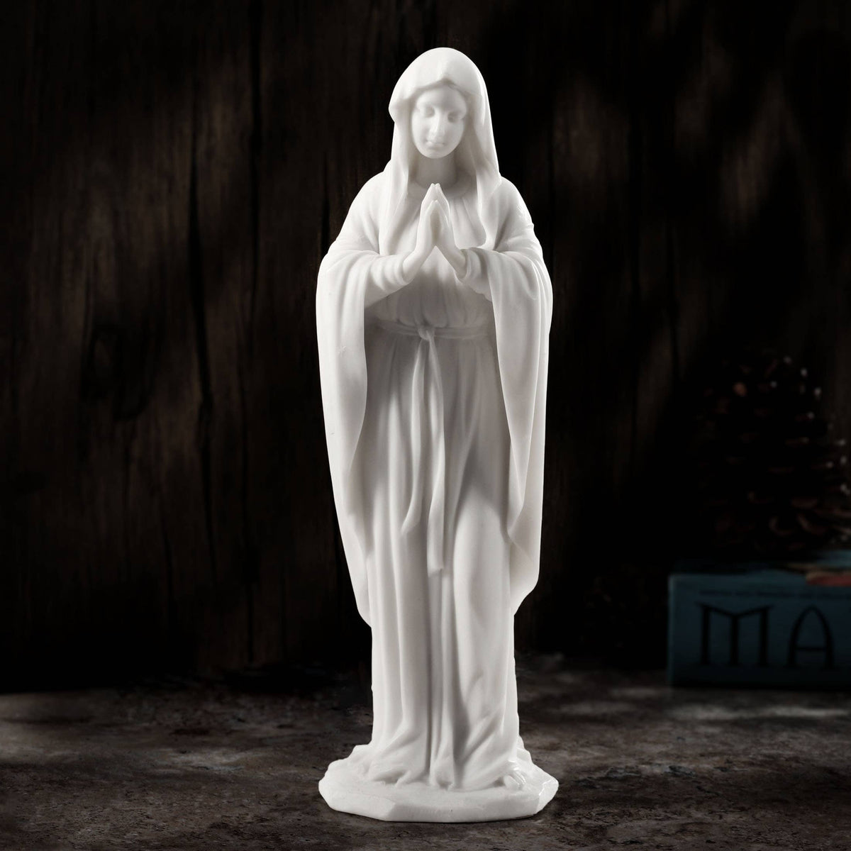 Blessed Virgin Mary White Statue 11 3/4 Inches