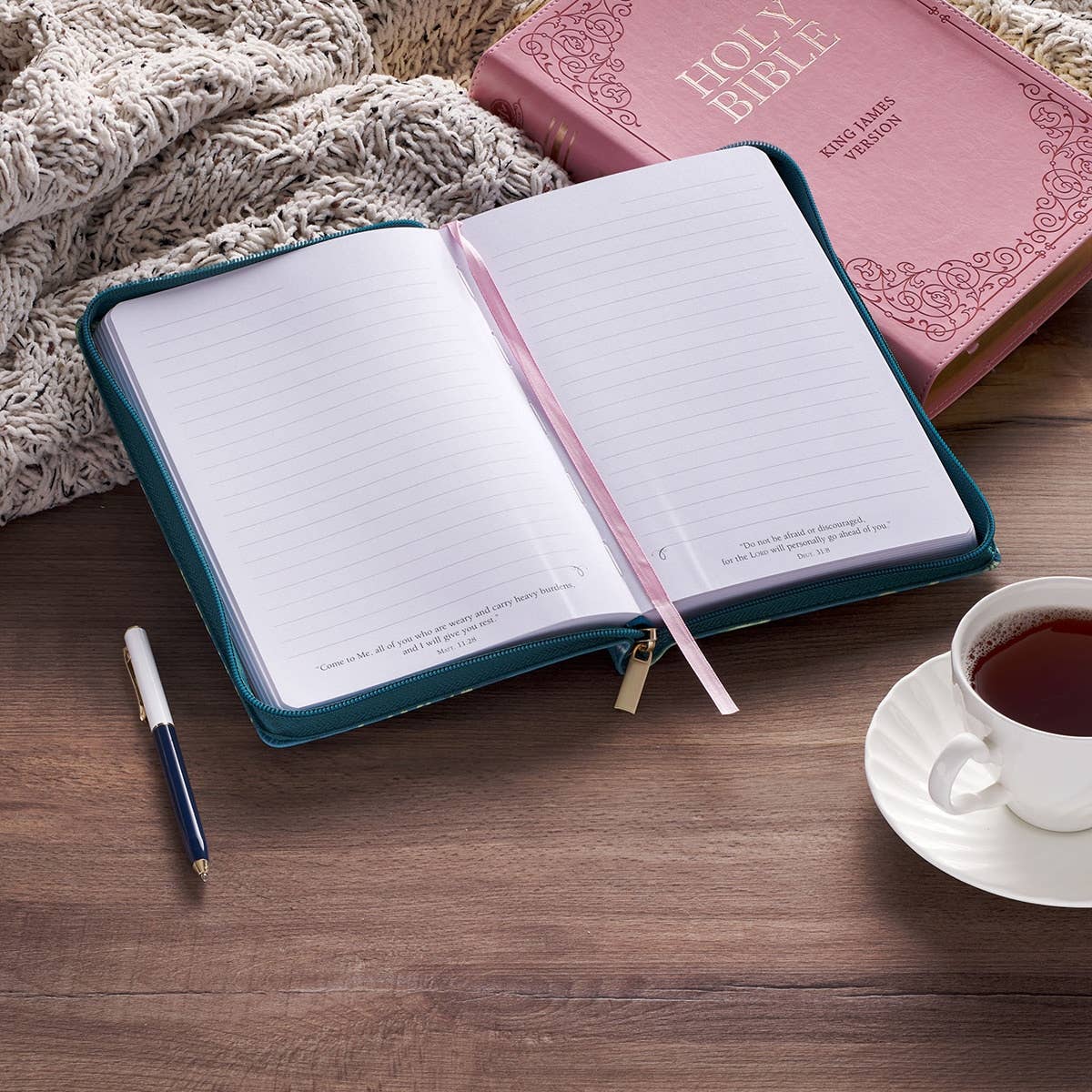 Journal Zip Teal Love the Lord Matt. 22:37