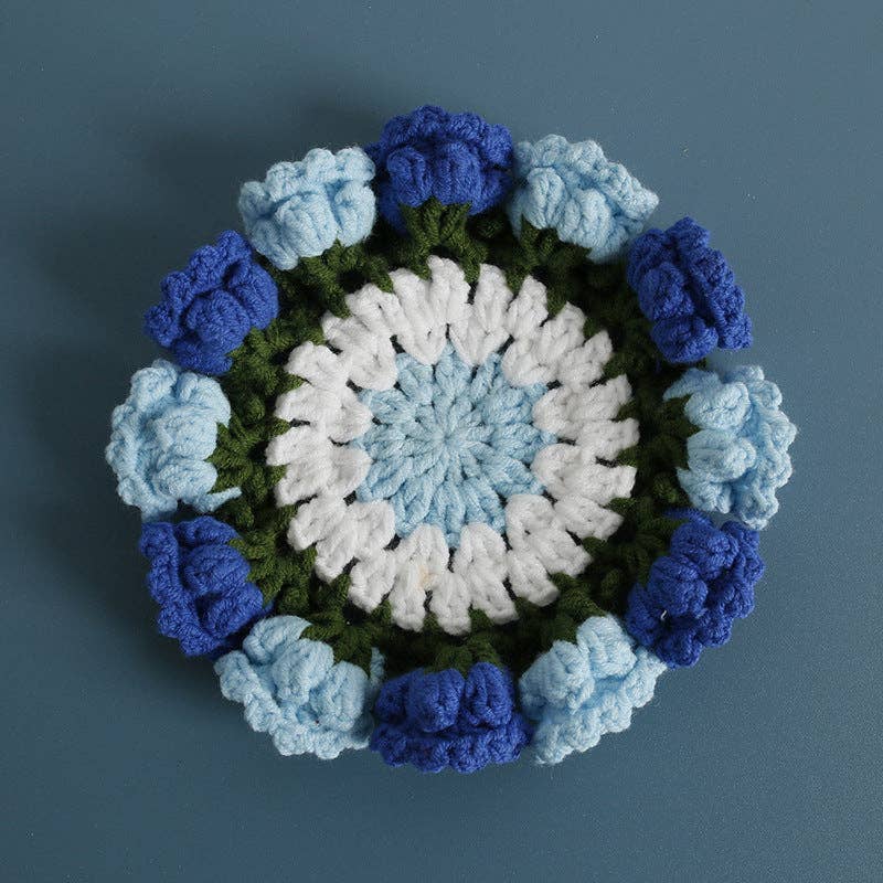 Red Handmade Crochet Lily of Valley Coaster
