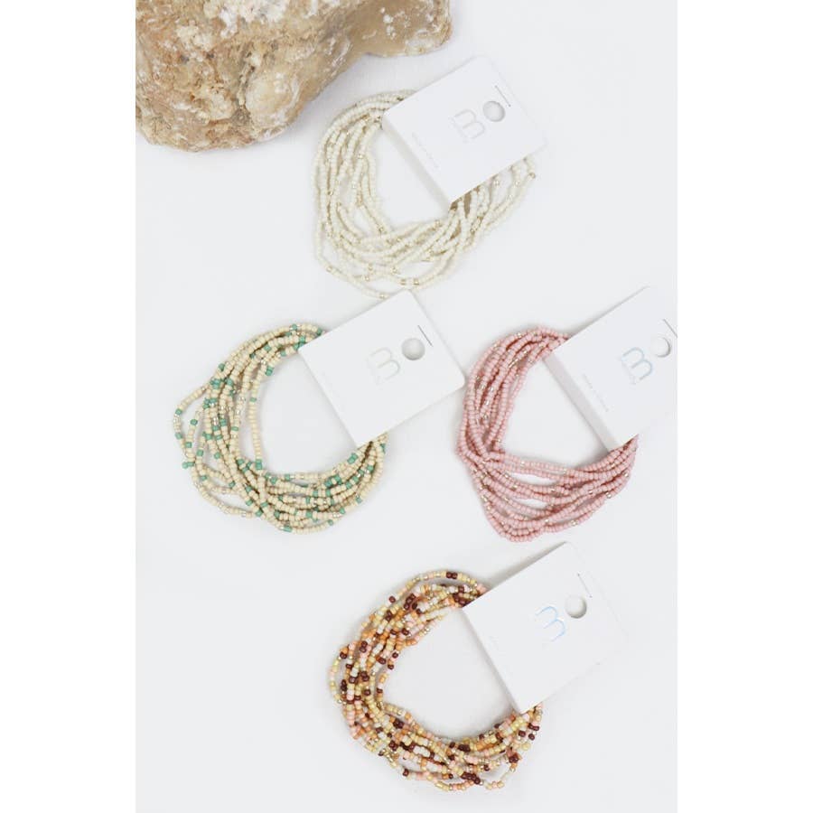 Seed Bead Bundle Bracelet: Mixed Color