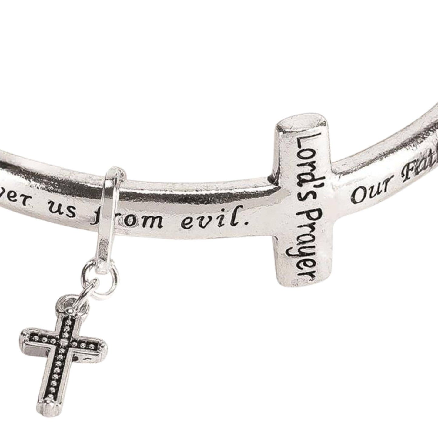 Lord's Prayer Twisted Cross Bracelet